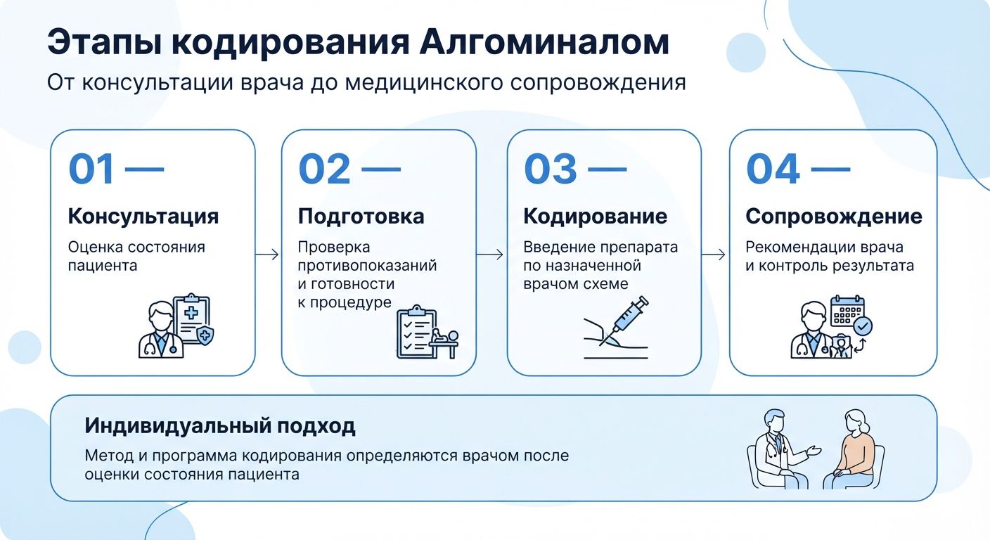 Кодирование препаратом «Алгоминал» в Заречном инфографика